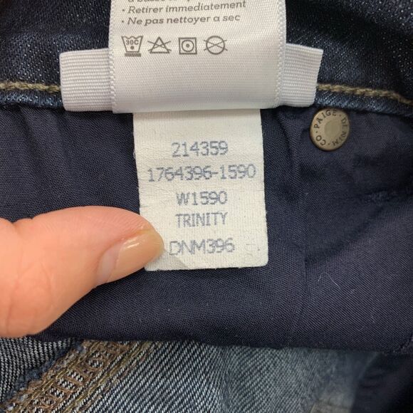 Paige Jean Womens 26 Trinity Wash Blue Cotton Stretch Denim Verdugo Ankle Skinny - Picture 11 of 13